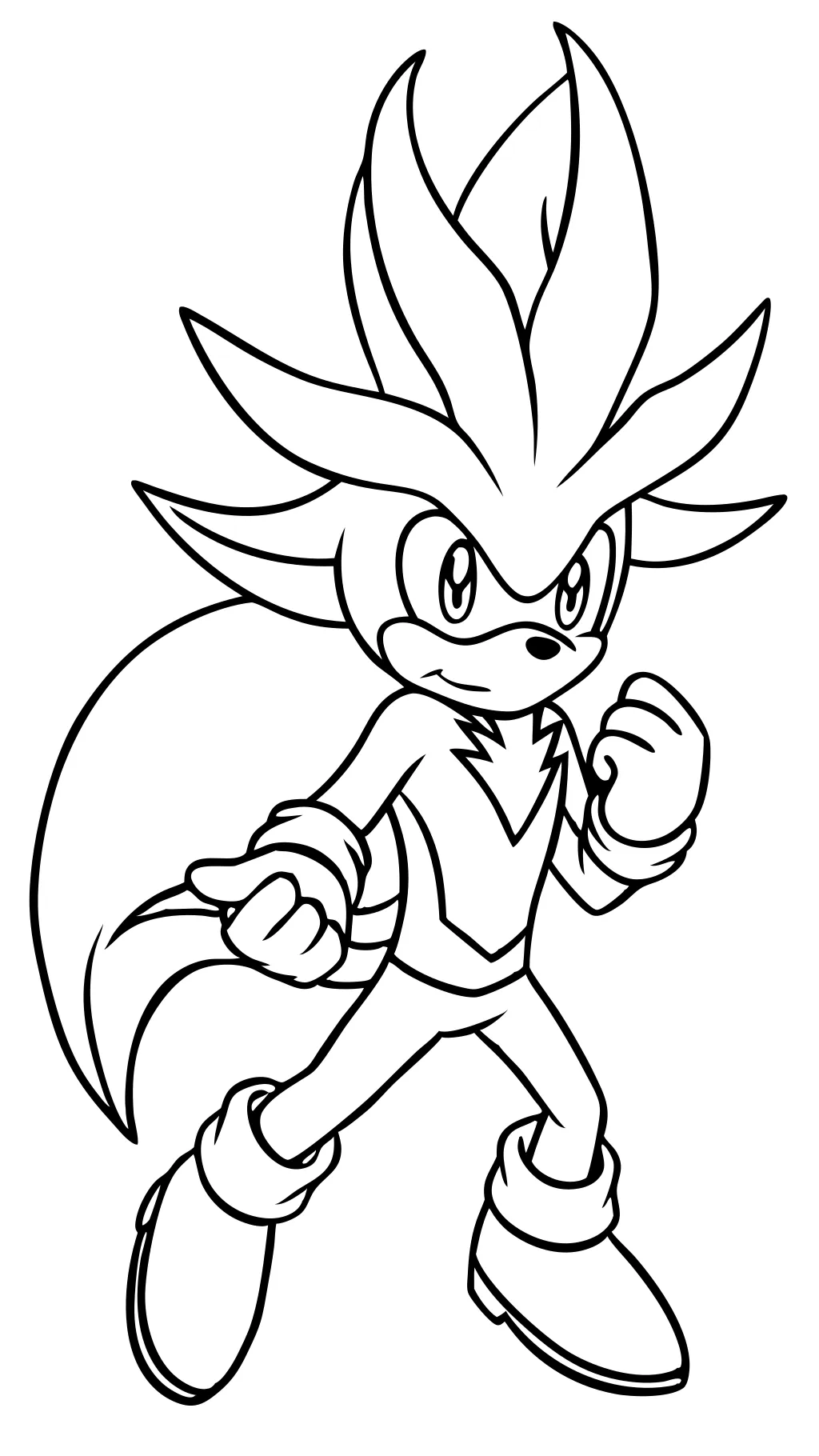 coloring pages of silver the hedgehog